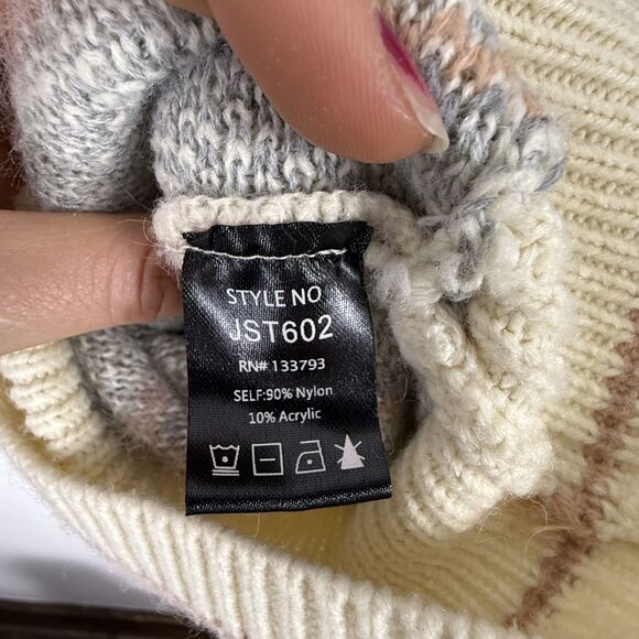 POL Oversized Knit Sweater M | Aztec Pattern Boho Slouchy Pullover - Picture 10 of 10